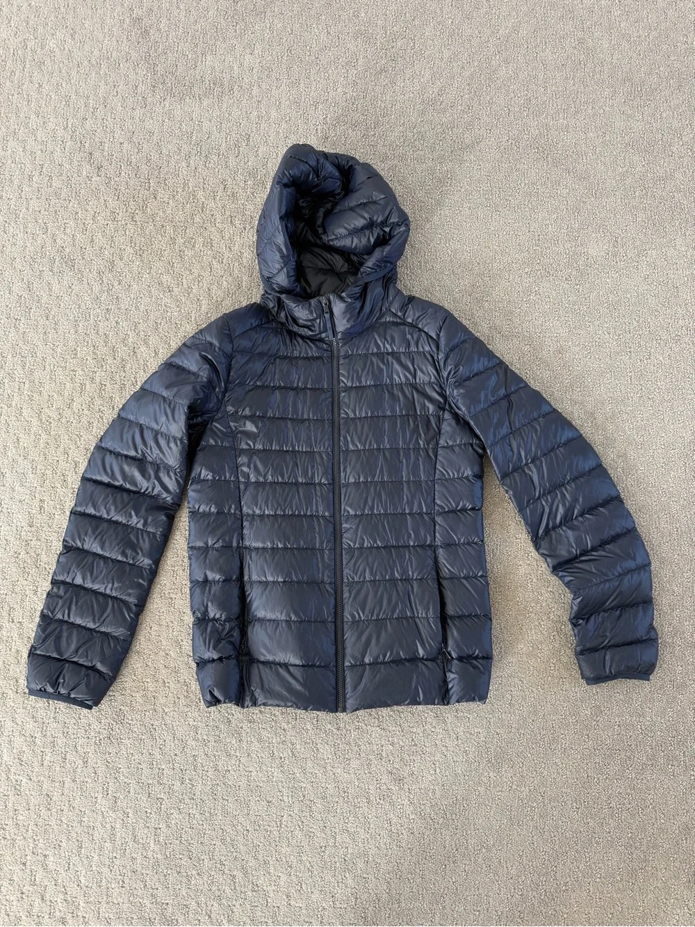 Women’s Uniqlo Ultra Light Down Parka in Navy Blue